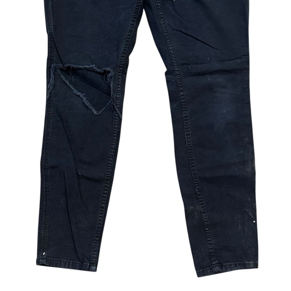 Carhartt Slim Fit Black Denim Women’s 5 Pocket Hammer Loop Work Jeans Distressed - Picture 11 of 12